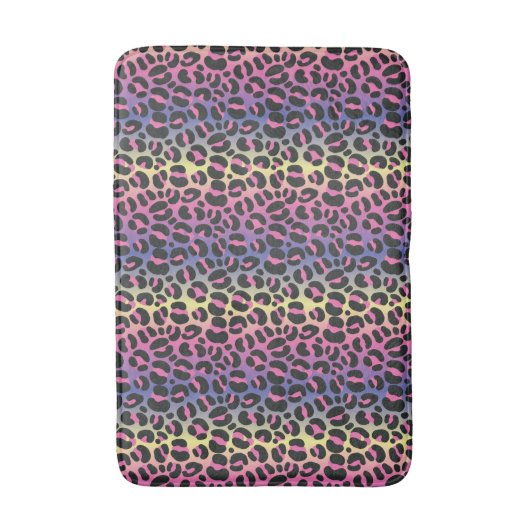 Rainbow Leopard Print Badematte (Vorderseite Vertikal)
