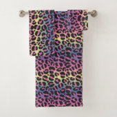 Rainbow Leopard Print Badhandtuch Set (Insitu)