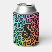 Rainbow Leopard Print Can Cooler Dosenkühler (Kanne Rückseite)