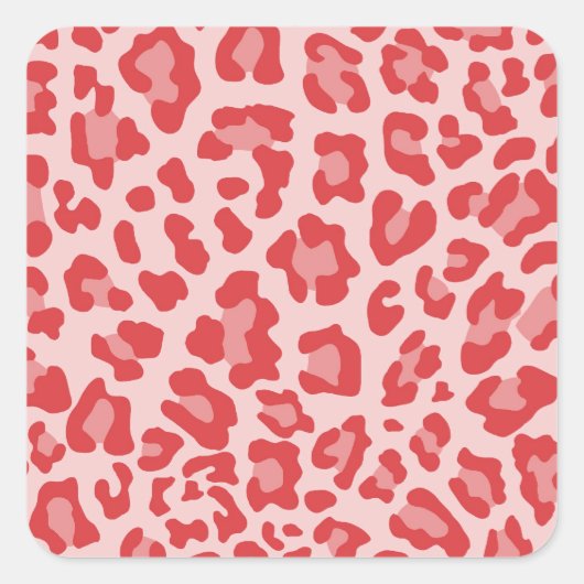 Rainbow Leopard Print Collection - Rot Quadratischer Aufkleber (Vorderseite)