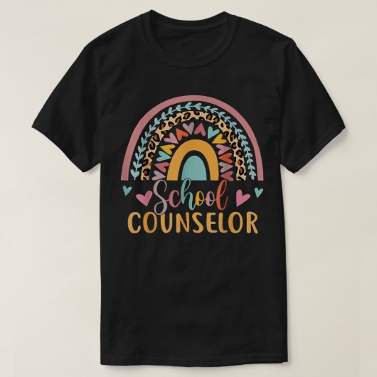 Rainbow Leopard Print Counts der Funny School Coun T-Shirt (Design vorne)