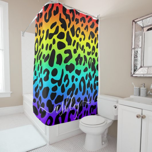Rainbow Leopard Print Duschvorhang (Beispiel)