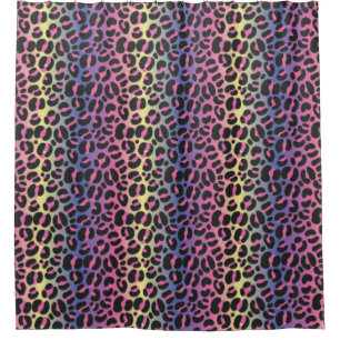 Rainbow Leopard Print Duschvorhang