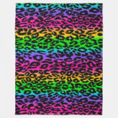 Rainbow Leopard Print Fleecedecke (Vorderseite)