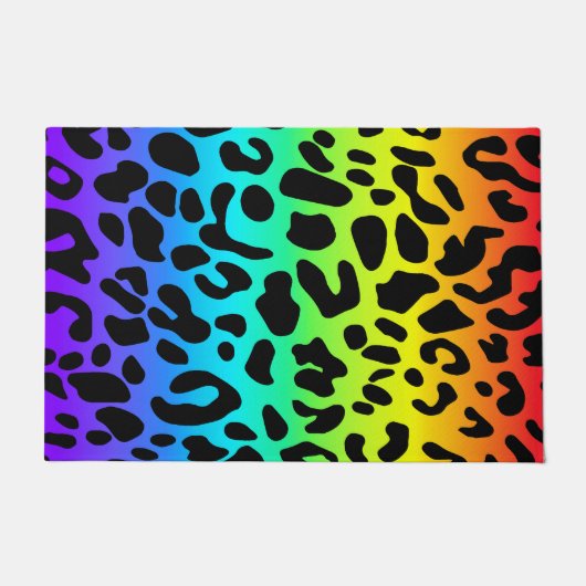 Rainbow Leopard Print Fußmatte (Vorderseite)