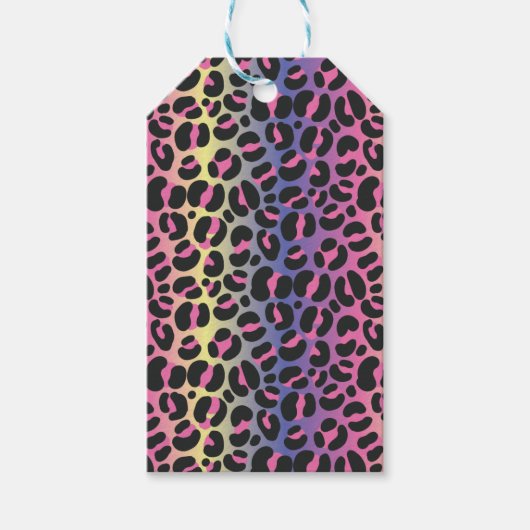 Rainbow Leopard Print Geschenkanhänger (Vorderseite)