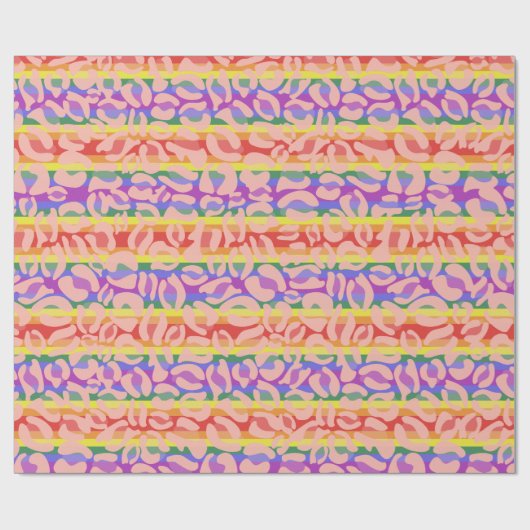 Rainbow Leopard Print Geschenkpapier (Flach)