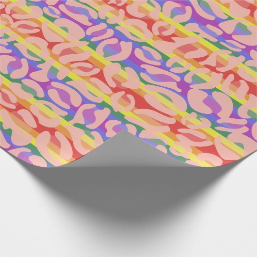 Rainbow Leopard Print Geschenkpapier (Ecke)