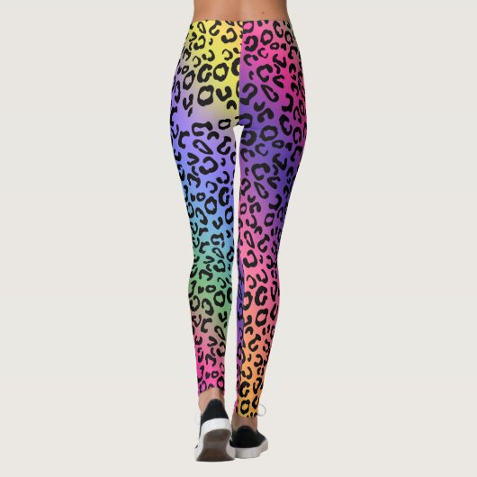 Rainbow Leopard Print - glatte Mischung Leggings (Rückseite)