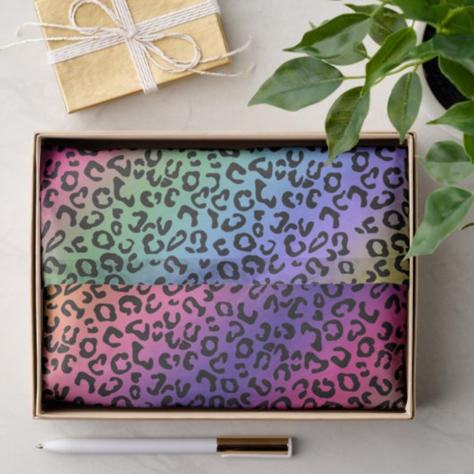 Rainbow Leopard Print - glatte Mischung Seidenpapier (Geschenk)