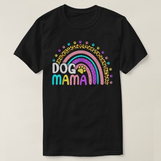 Rainbow Leopard Print Hund Mama Hunde Lover Mutter T-Shirt (Design vorne)