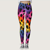 Rainbow Leopard Print Leggings (Vorderseite)