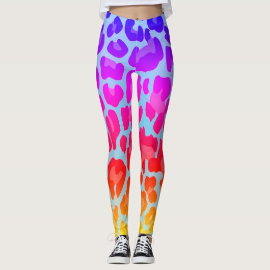 Rainbow Leopard Print Leggings (Vorderseite)