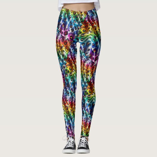 Rainbow Leopard Print Leggings | Bold Colorful (Vorderseite)