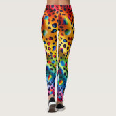 Rainbow Leopard Print Leggings | Bold Colorful (Rückseite)