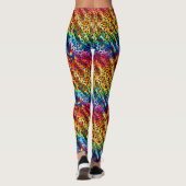 Rainbow Leopard Print Leggings | Bold Colorful (Rückseite)