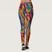 Rainbow Leopard Print Leggings | Bold Colorful (Rückseite)