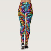 Rainbow Leopard Print Leggings | Psychedelic (Rückseite)