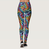 Rainbow Leopard Print Leggings | Psychedelic (Rückseite)
