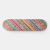 Rainbow Leopard Print Modern Girly Animal Muster Skateboard (Horizontal)