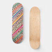 Rainbow Leopard Print Modern Girly Animal Muster Skateboard (Vorderseite)