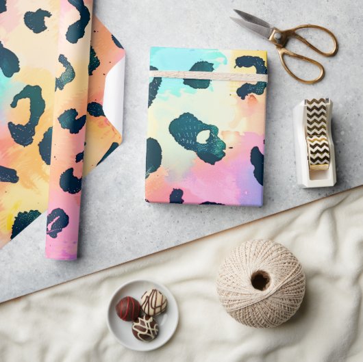 Rainbow Leopard Print Safari Geschenkpapier (Kunsthandwerk)