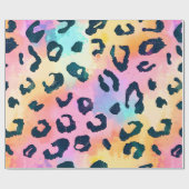 Rainbow Leopard Print Safari Geschenkpapier (Flach)