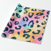 Rainbow Leopard Print Safari Geschenkpapier (Ungerollt)