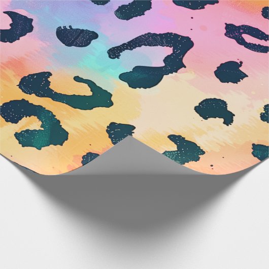 Rainbow Leopard Print Safari Geschenkpapier (Ecke)
