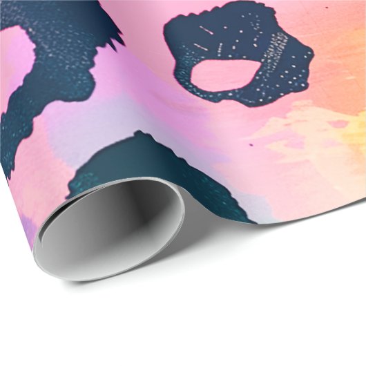 Rainbow Leopard Print Safari Geschenkpapier (Rolleneckpunkt)