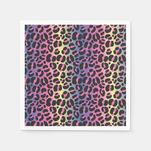 Rainbow Leopard Print Serviette (Vorderseite)