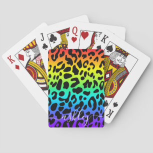 Rainbow Leopard Print Spielkarten