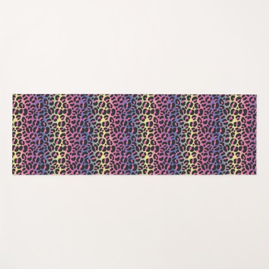 Rainbow Leopard Print Yogamatte (Vorderseite (Horizontal))