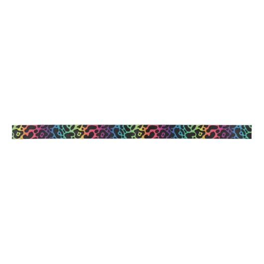 Rainbow Leopard Ribbon Satinband (Vorderseite)