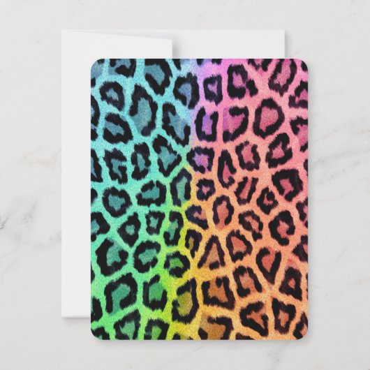 Rainbow Leopard Roller Skate Geburtstag Einladung (Rückseite)