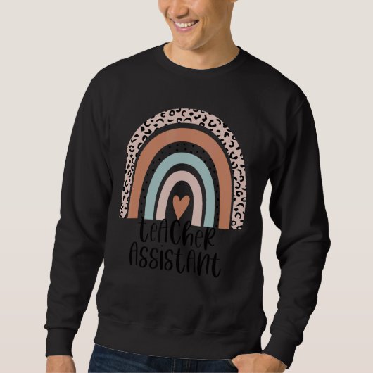 Rainbow Leopard School Teacher Assistant Ed Staff Sweatshirt (Vorderseite)