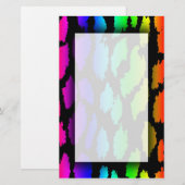 Rainbow Leopard Stationery Briefpapier (Vorne/Hinten)