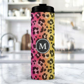Rainbow Leopard Tierdruckmuster Mit Monogramm Thermosbecher