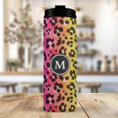 Rainbow Leopard Tierdruckmuster Mit Monogramm Thermosbecher