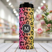 Rainbow Leopard Tierdruckmuster Mit Monogramm Thermosbecher