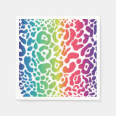 Rainbow Leopard White Background Napkins Serviette (Vorderseite)