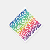 Rainbow Leopard White Background Napkins Serviette (Ecke)