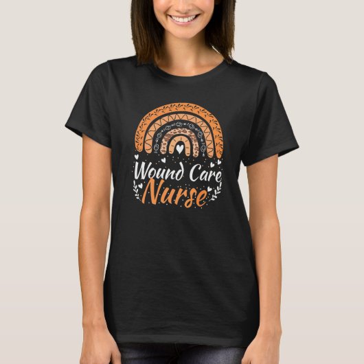 Rainbow Leopard Wound Care Krankenschwester Squad T-Shirt (Vorderseite)