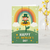 Rainbow Leprechaun Flower Card Karte (Gelbe Blume)