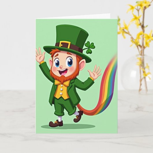 Rainbow Leprechaun Joy Card Karte (Gelbe Blume)