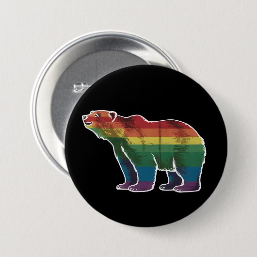 Rainbow Lesbian LGBT Gay Pride Button (Vorne & Hinten)
