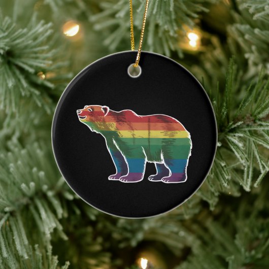 Rainbow Lesbian LGBT Gay Pride Keramik Ornament (Baum)