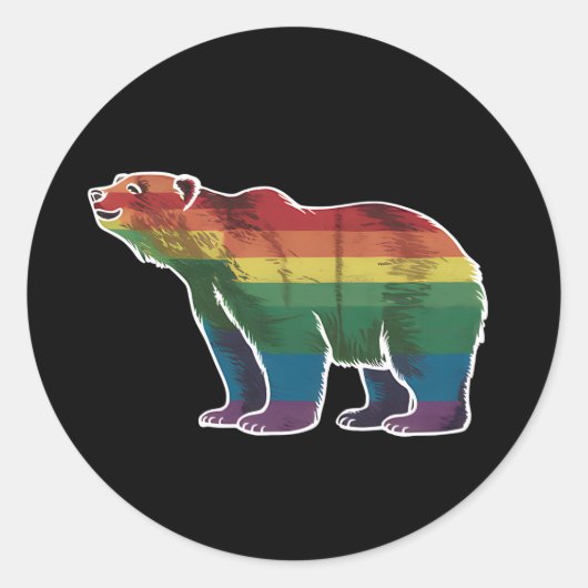 Rainbow Lesbian LGBT Gay Pride Runder Aufkleber (Vorderseite)