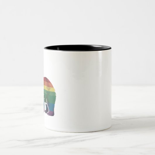 Rainbow Lesbian LGBT Gay Pride Zweifarbige Tasse (Mittel)
