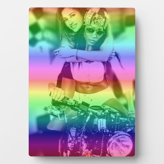 Rainbow Lesbian Pride Personalized Foto Platte Fotoplatte (Vorderseite)